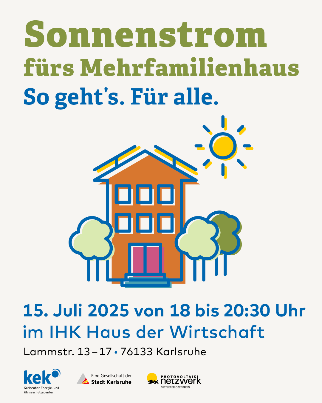 Photovoltaik im Mehrfamilienhaus – so geht’s! (Karlsruher Energie- und Klimaschutzagentur)